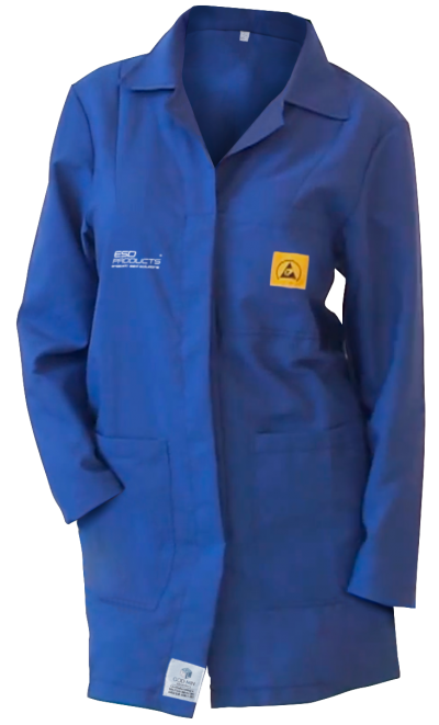 ESD Lab Coat 1/2 Length ESD Smock Royal Blue Female 4XL Antistatic Clothing ESD Garment